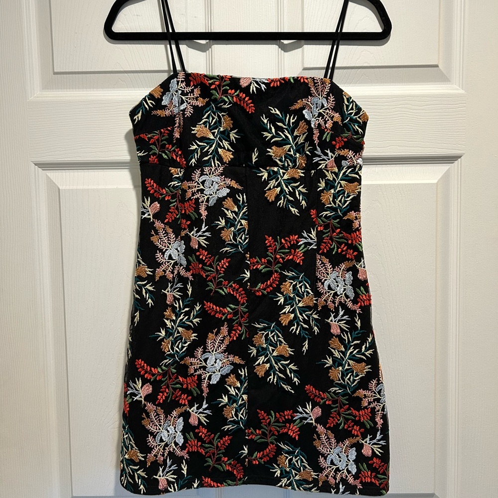 Black Floral Mini Dress